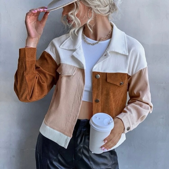 SHEIN Jackets & Blazers - Colorblock cropped jacket